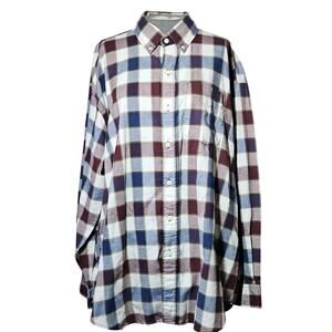 Cotton Plaid Button Down Shirt Size XL
